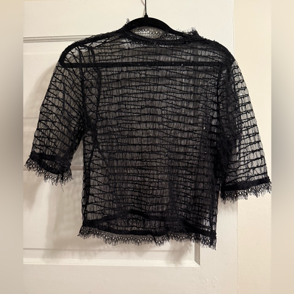 Black Sheer Lace Top